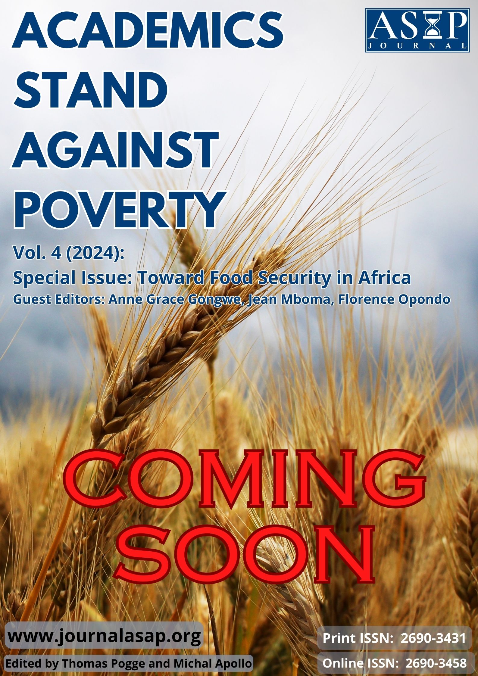 					View Vol. 4 No. Special Issue (2024): Toward Food Security in Africa (In progress)
				